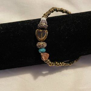 Bronze heart bracelet